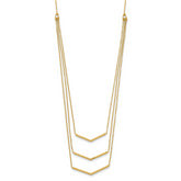 14K Gold Multi-Strand Bar Necklace with Adjustable Polished Elegance